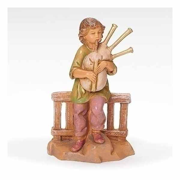 Fontanini 5" Jonas Bagpiper in Green Tunic (59813)