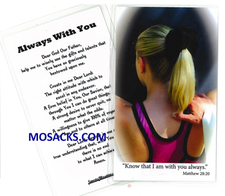 Sports Gymnastic Laminated Holy Card 477-GYMNASTIC