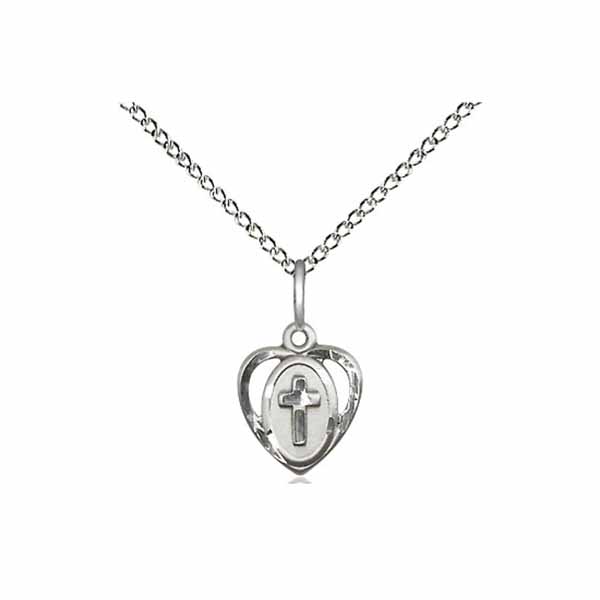 Heart Cross Medal 3/8"