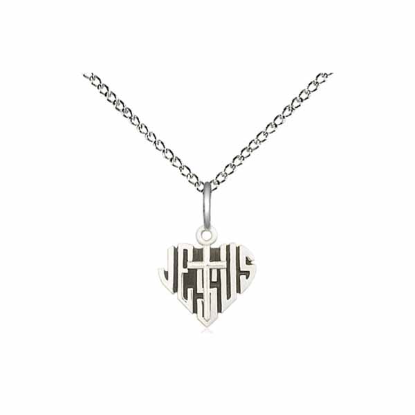 Heart of Jesus Cross Medal 3/8"