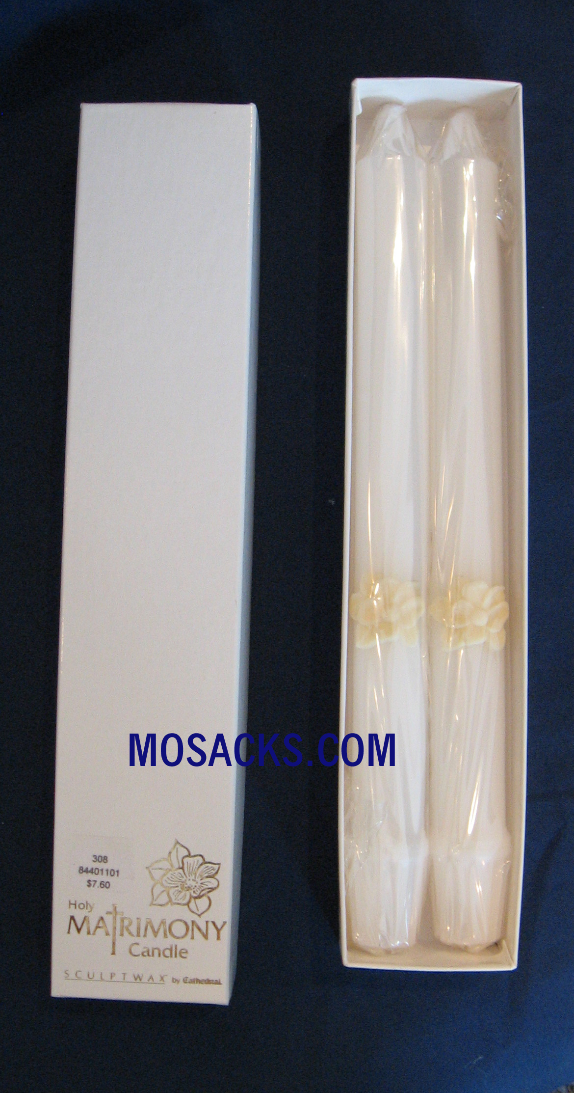 Holy Matrimony Cream Side Candle 2 piece box 84401101