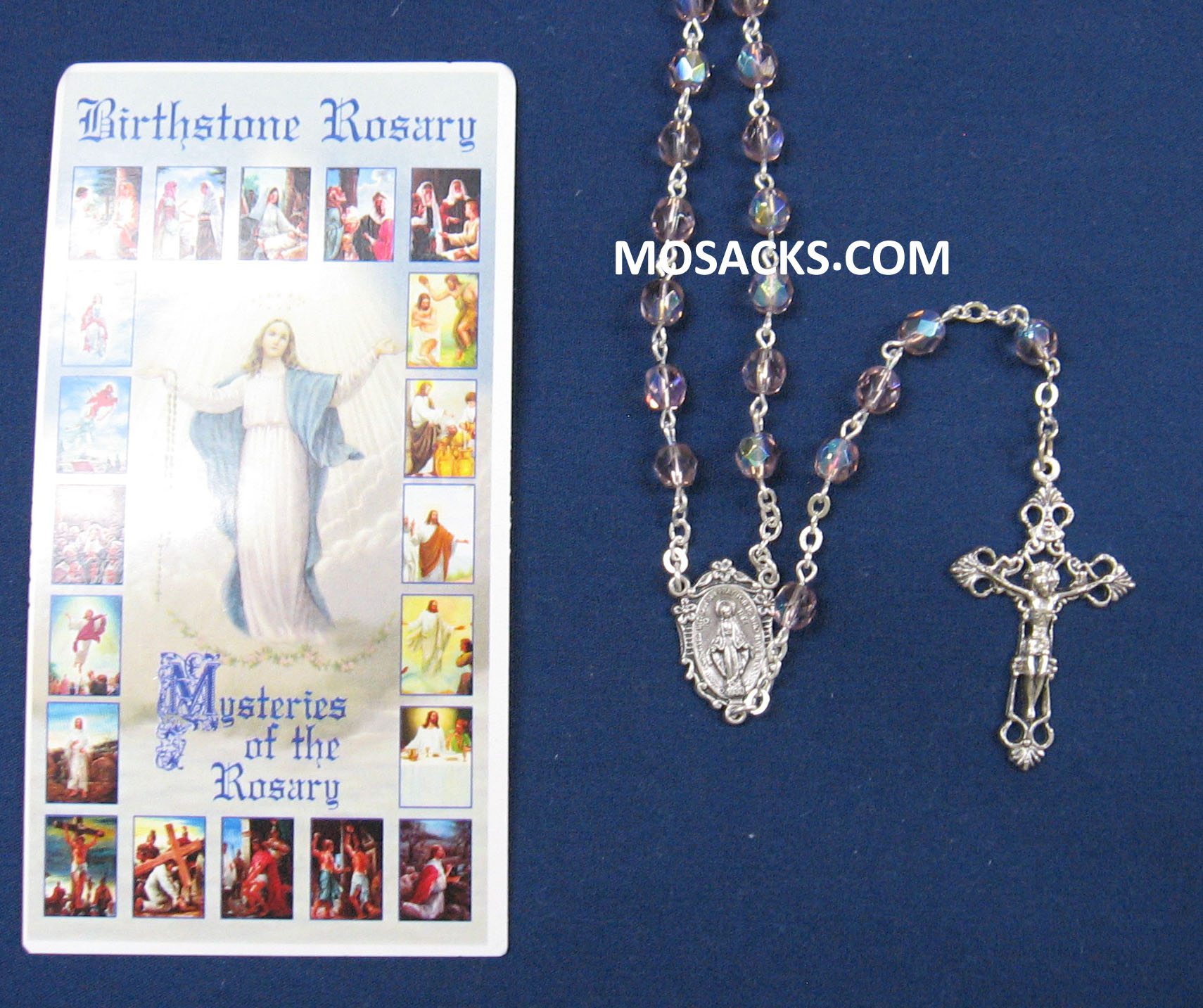 June Light Amethyst Aurora Borealis Birthstone Rosary