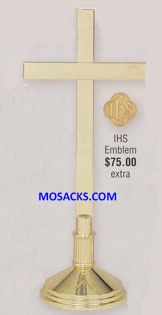 K Brand Solid Brass Altar Cross 17" high 5" base 14-K251