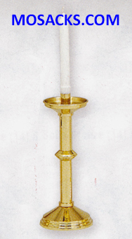 KBrand Polished Brass Candlestick 12 Inch high 5 Inch base 14-K480