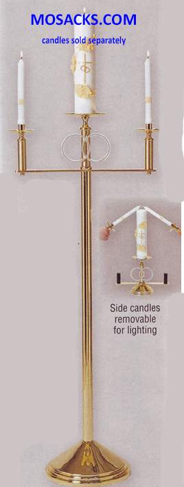 KBrand Polished Solid Brass Floor Wedding Candelabra 50" high x 22" wide 14-K476