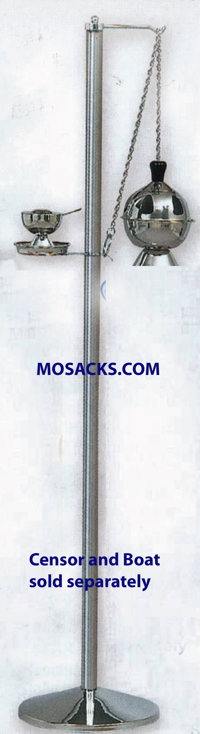 K Brand Censer Stand Stainless Steel 50" high with 10.5 " base (K191)