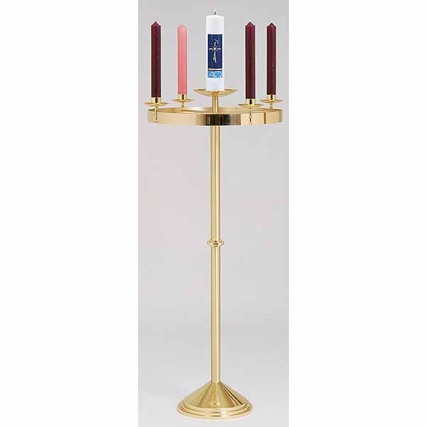 K Brand Brass Church Advent Wreath 48" High (K553)