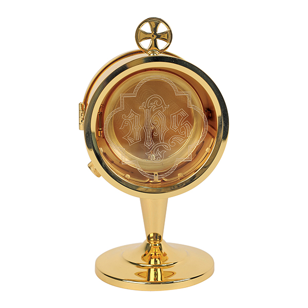 K Brand 24kt Gold Plated IHS Chapel Monstrance (K440)