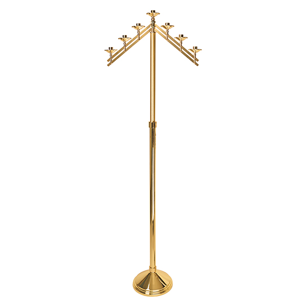 KBrand Polished Brass Adjustable Floor Candelabra 48-72" high K486-A