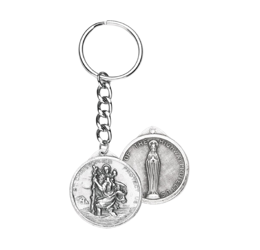 Keychain St Christopher & Our Lady of the Highway (12-1426)