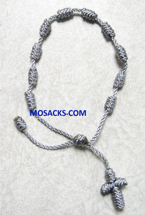Knotted Cord Rosary bracelet Gray 356-4880012