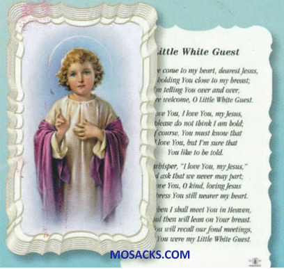 Little White Guest Scallop Edge Paper Holy Card 12G50-167