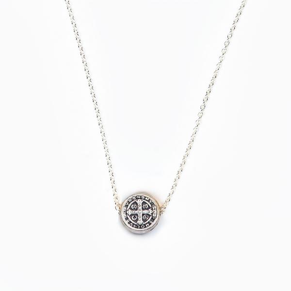 MSMH Benedictine Blessing Petite 16" Necklace Silver 34003SL