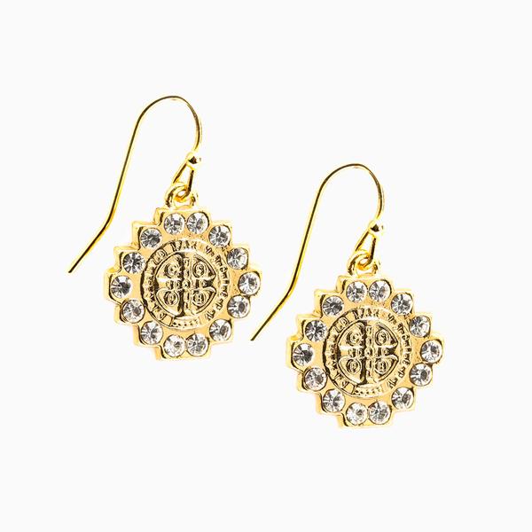 MSMH Brilliance Crystal Drop Earrings Gold 40004GD
