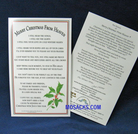 Merry Christmas From Heaven Bookmark -pc