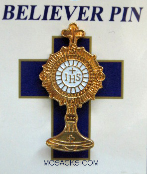 Monstrance Gold-Plated Lapel Believer Pin #SJ4390