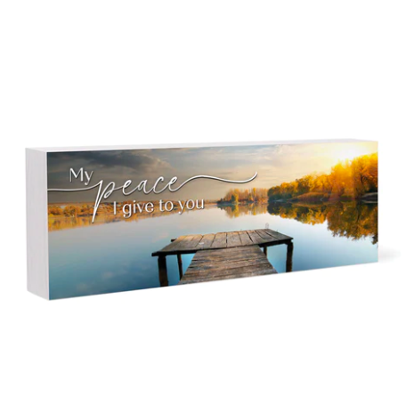 "My Peace I Give To You" Wood Block Décor 