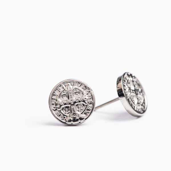 MSMH Benedictine Blessing Stud Earrings in Silver-40002SL