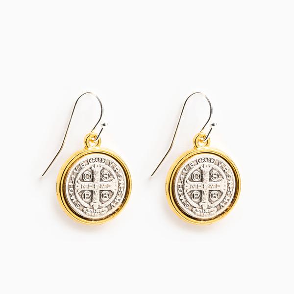MSMH Benedictine Blessing Gold Rim Earrings-40001MX