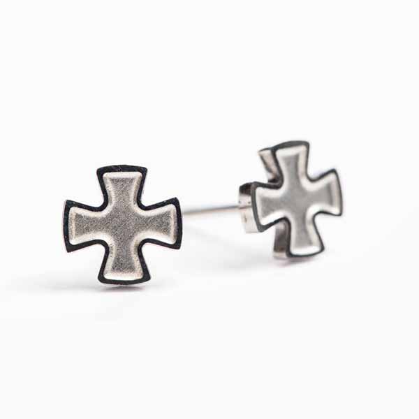 MSMH Faith Cross Silver Stud Earrings-40003SL