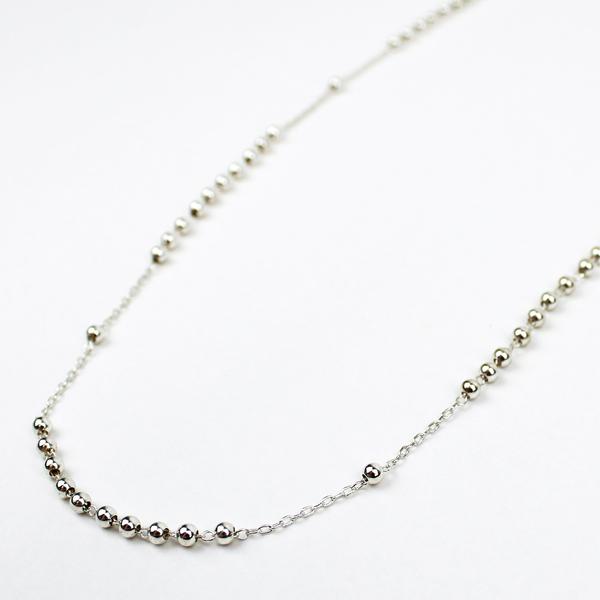 MSMH Rosary Bead Necklace Silver Stainless Steel -34110SL