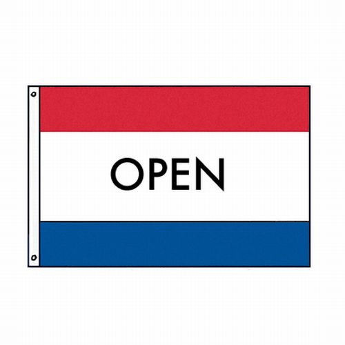 OPEN 3' x 5' Red/White/Blue Polyester Message Flag #35236105