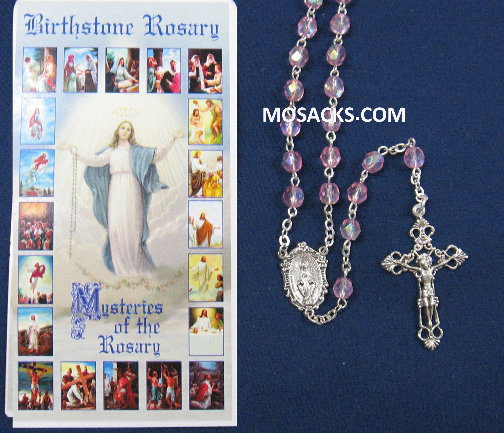 October Rose Aurora Borealis Birthstone Rosary