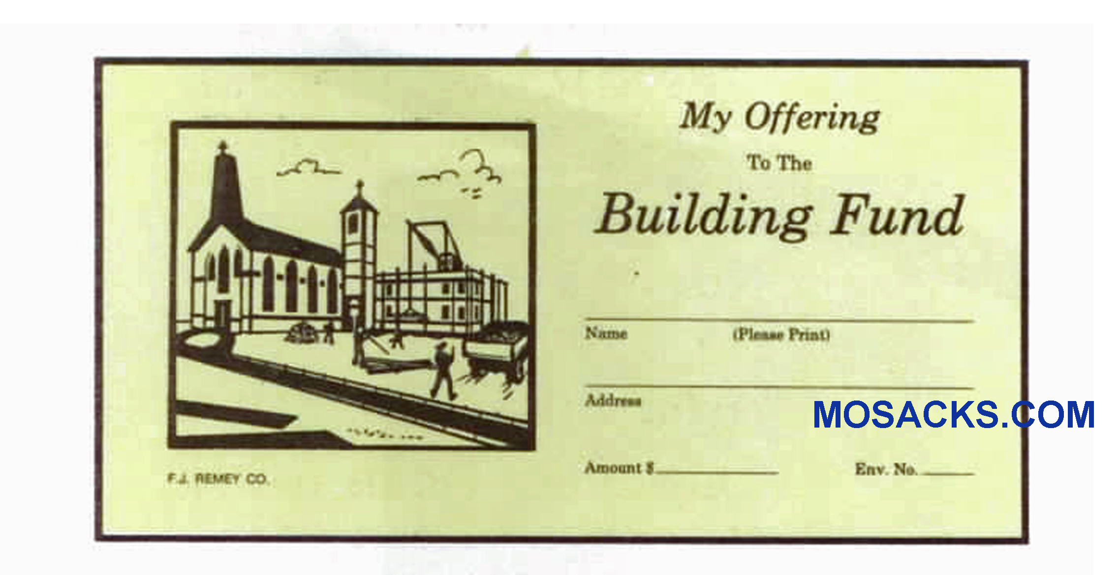 My Offering to the Building Fund Offering Envelope 6-1/4 x 3-1/8 #304-340