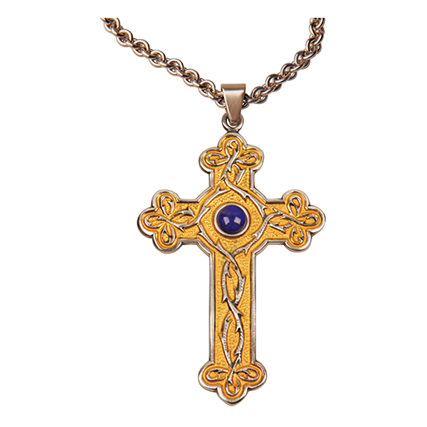 K Brand Pectoral Cross Gold & Silver Plate (K918)