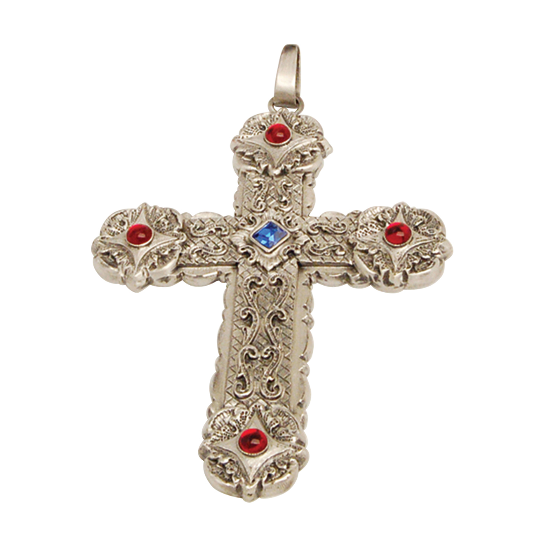 K Brand Pectoral Cross Oxidized Silver 