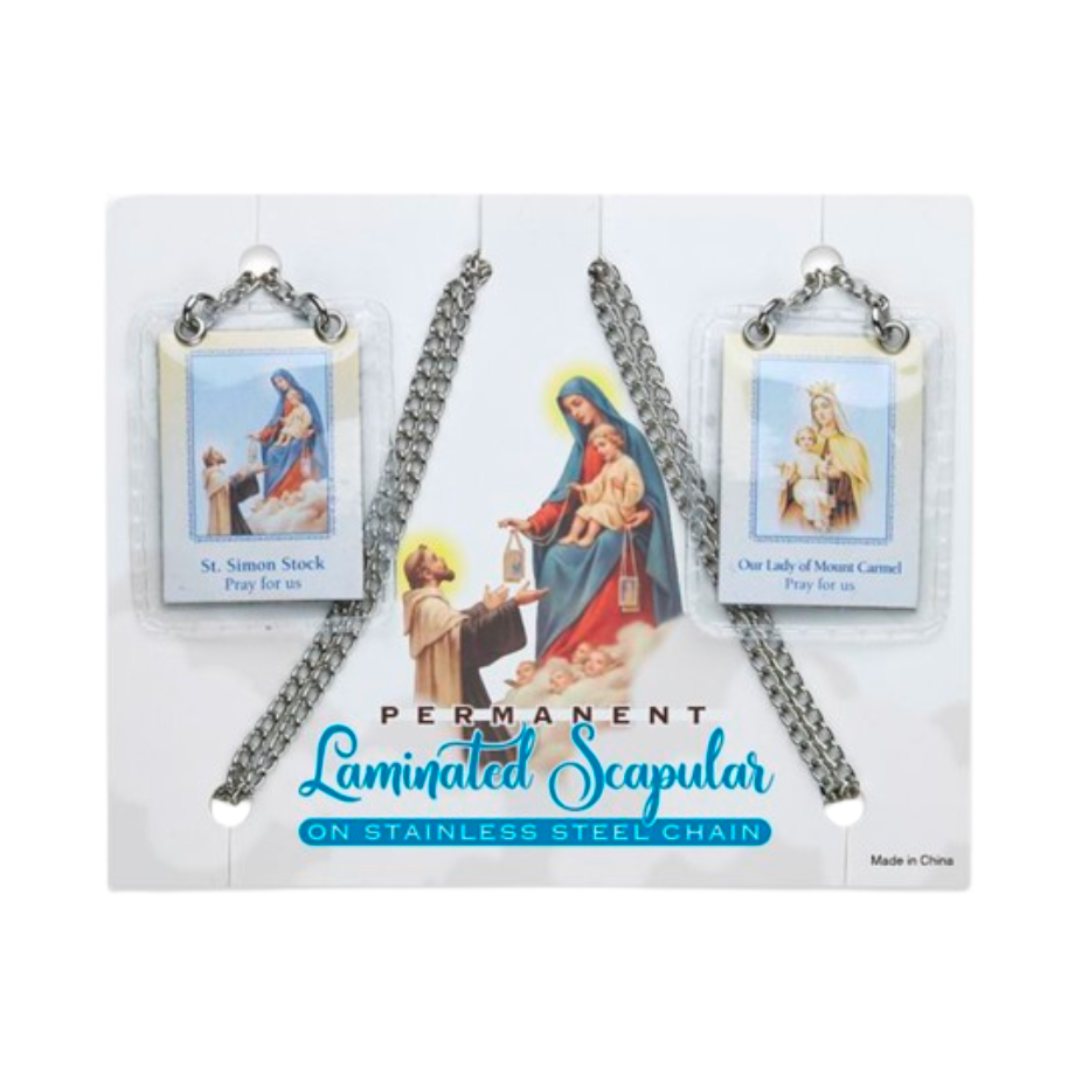 Permanent Laminated Scapular (30" Steel Chain)