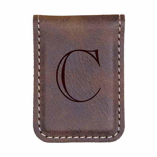 Personalized Faux Leather Money Clip