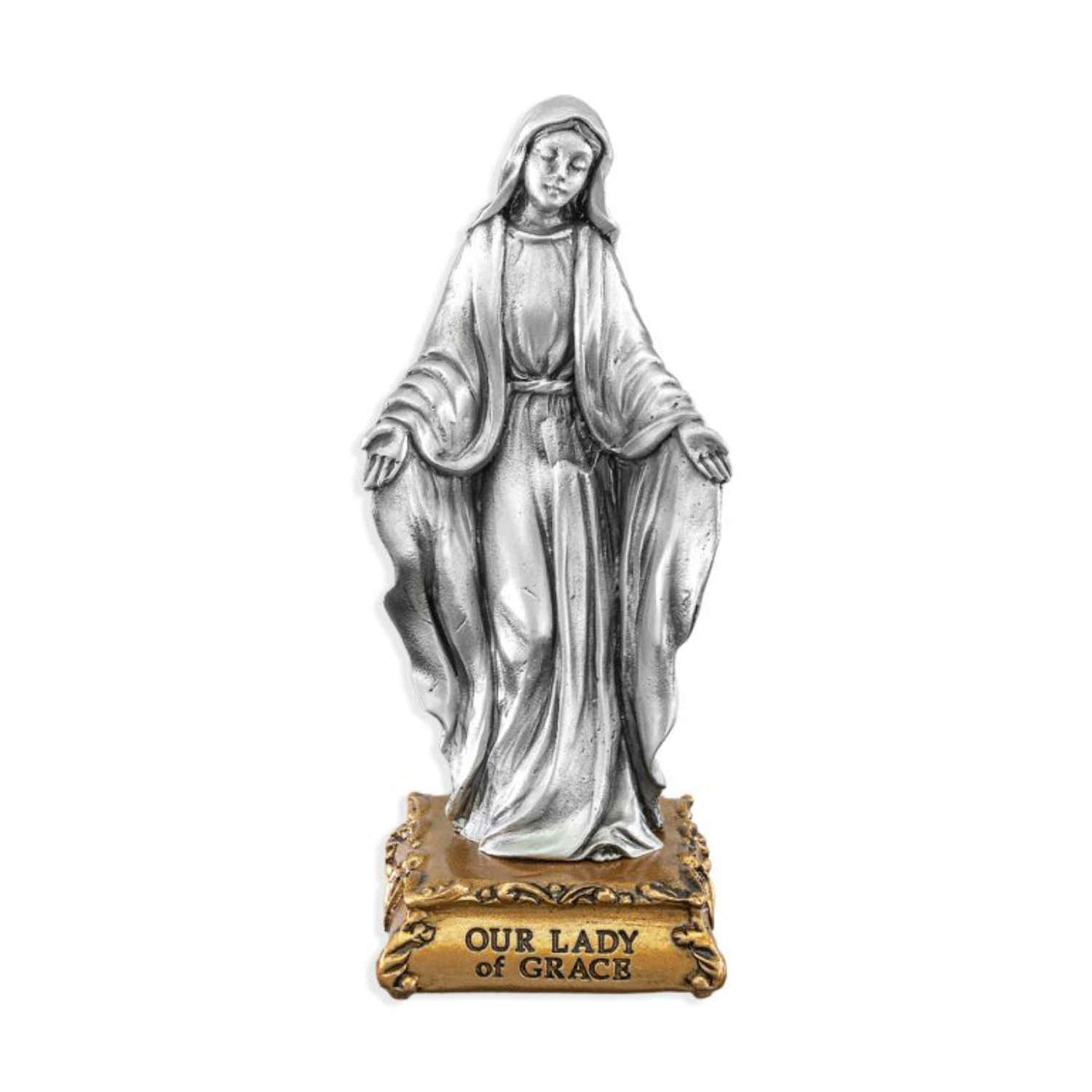Pewter Statue Our Lady of Grace, 4.5"