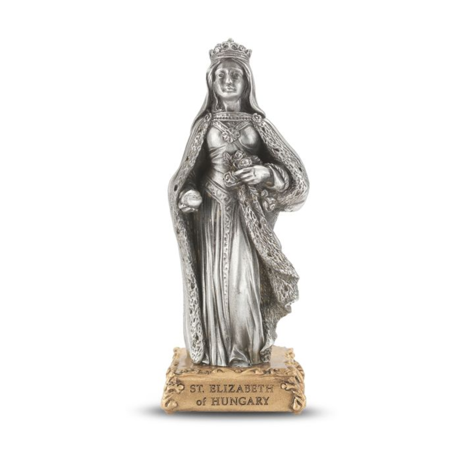 Pewter Statue St. Elizabeth of Hungary, 4.5"