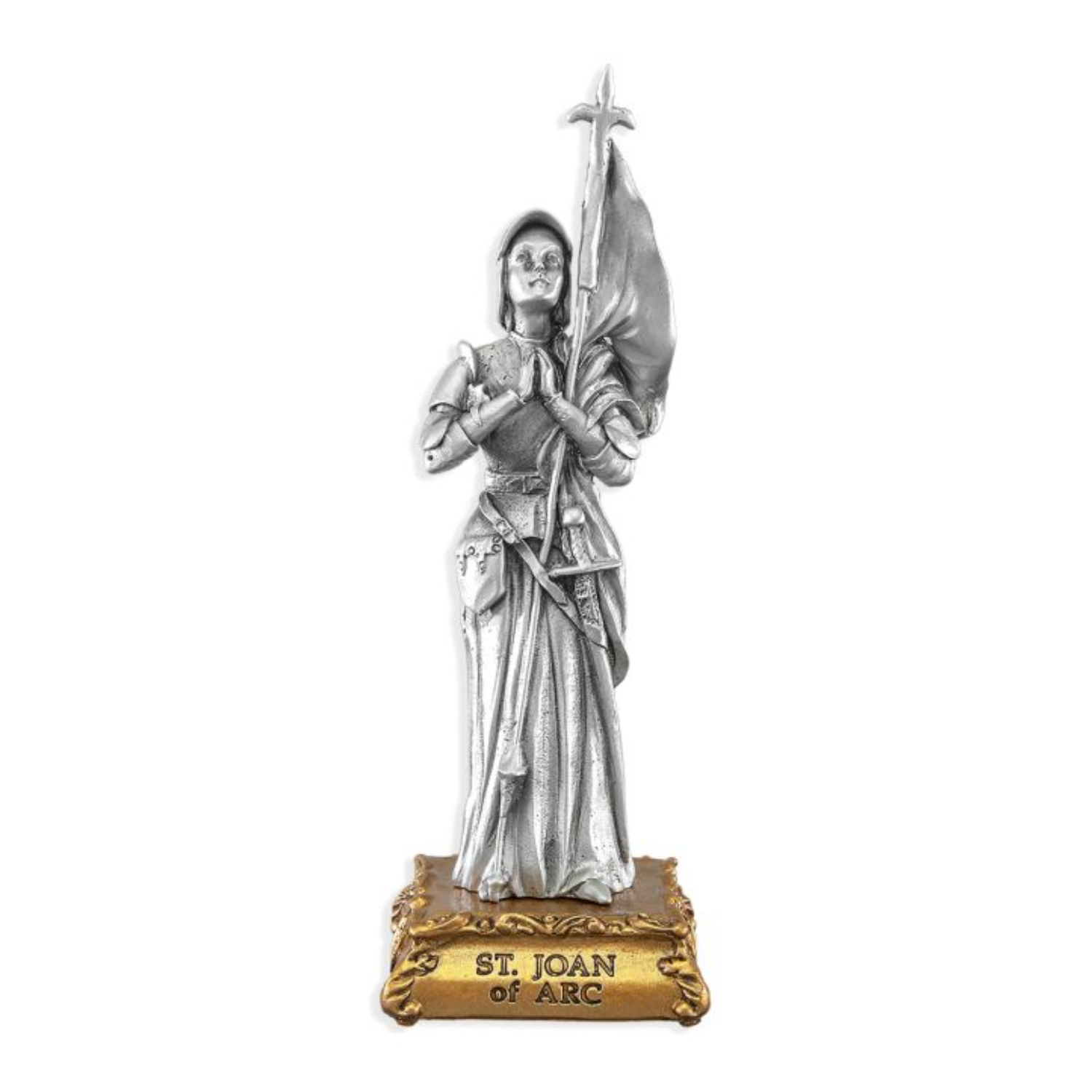 Pewter Statue St. Joan of Arc, 4.5"