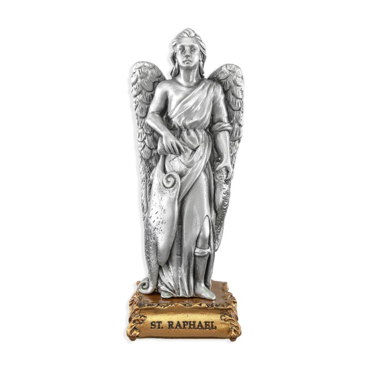 Pewter Statue St. Raphael, 4.5"