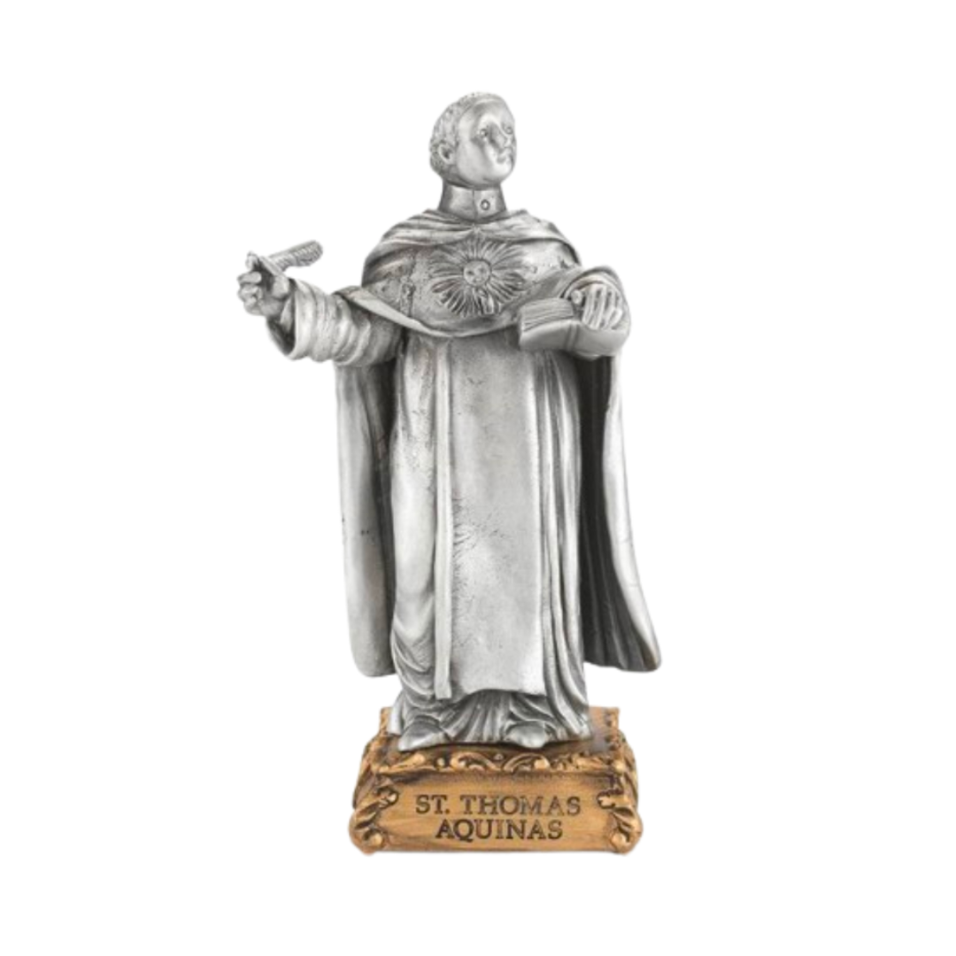 Pewter Statue St. Thomas Aquinas, 4.5"