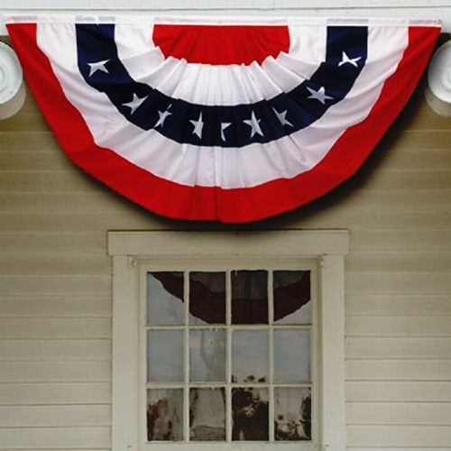 Polycotton Pleated Fan Flag with Stars 3 ft. x 6 ft. 36636010-5-S
