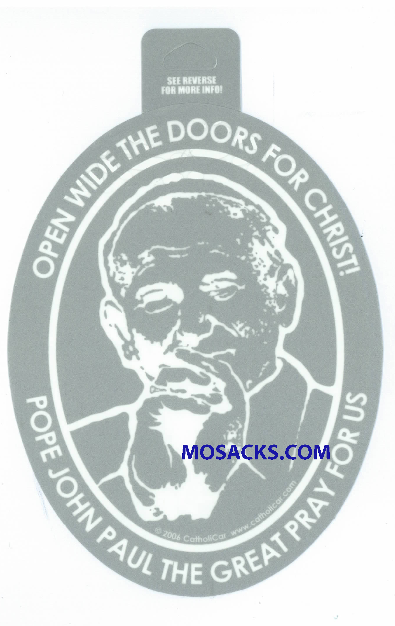Pope John Paul the Great Oval Window Decal
