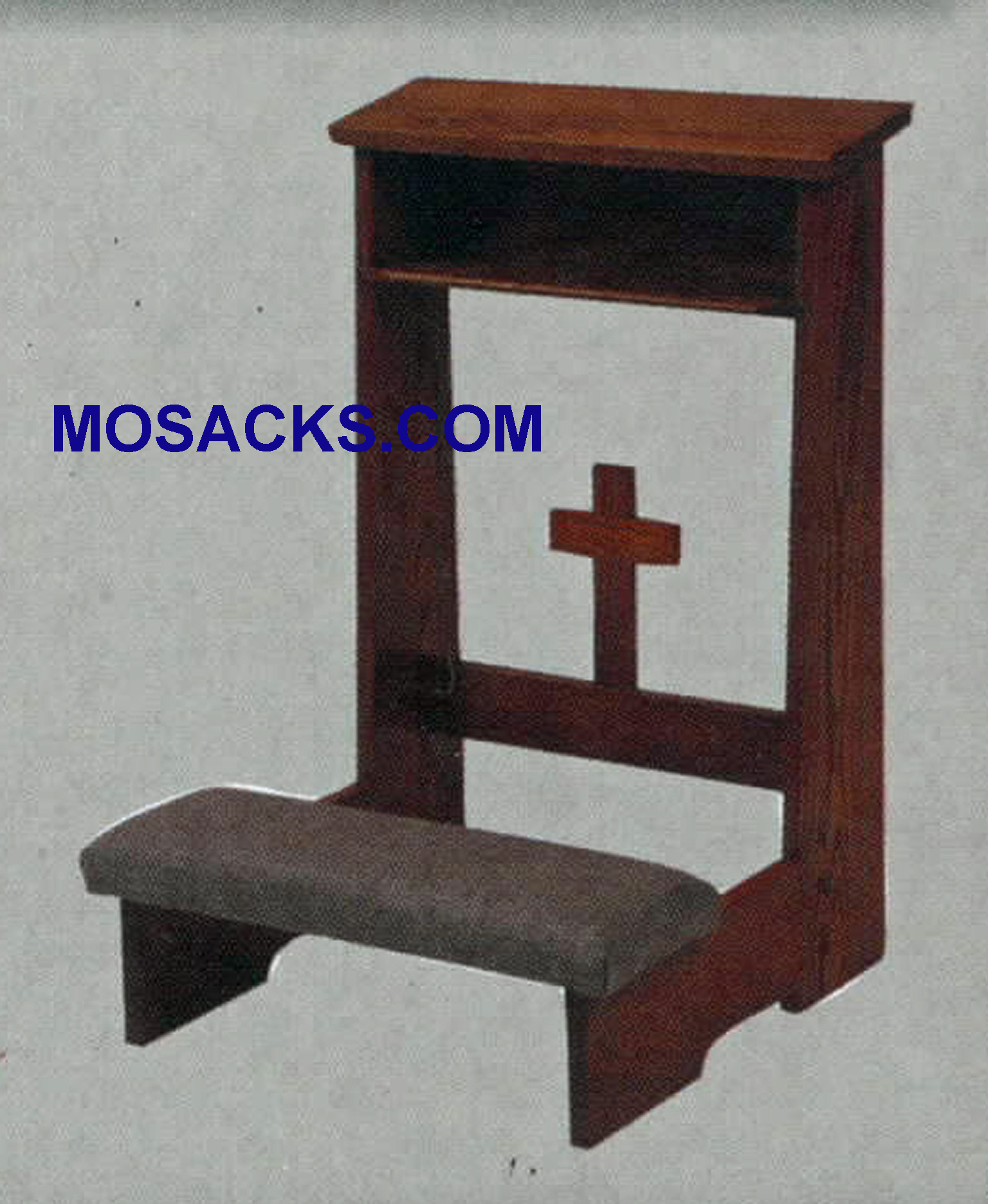 Prie Dieu w/shelf and padded kneeler w/cross 22" w x 21"d 32" H 