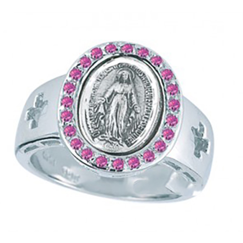 Ring Sterling Silver Miraculous Medal Sizes: 5-8  R4110PK