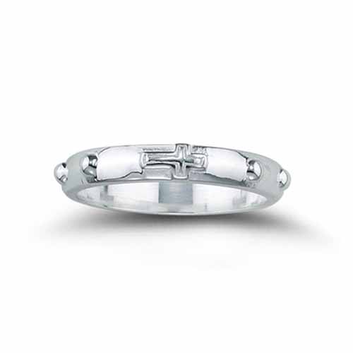 Ring Sterling Silver Small Rosary Ring Sizes 5-8 R4113