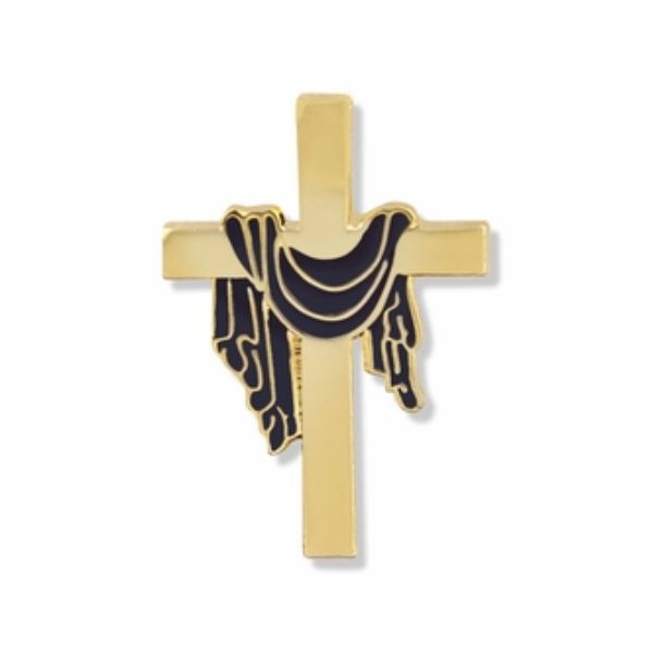 Cross with Purple Robe Gold Cross Believer Pin SJ4216