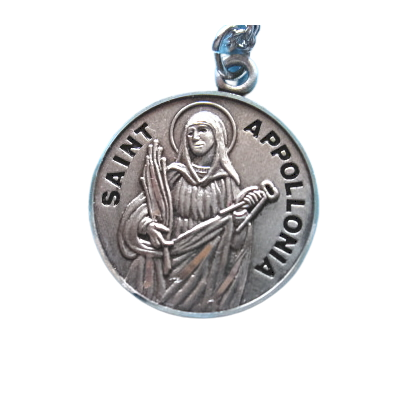 St. Apollonia Sterling Silver Medal, 18" S Chain, S-9709-18S