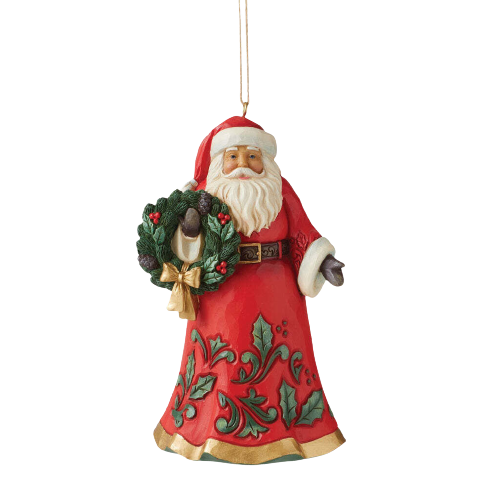Santa Wreath Hanging Ornament (Jim Shore Heartwood Creek)