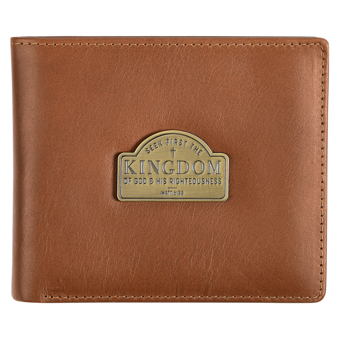 Seek First the Kingdom of God Leather Wallet
