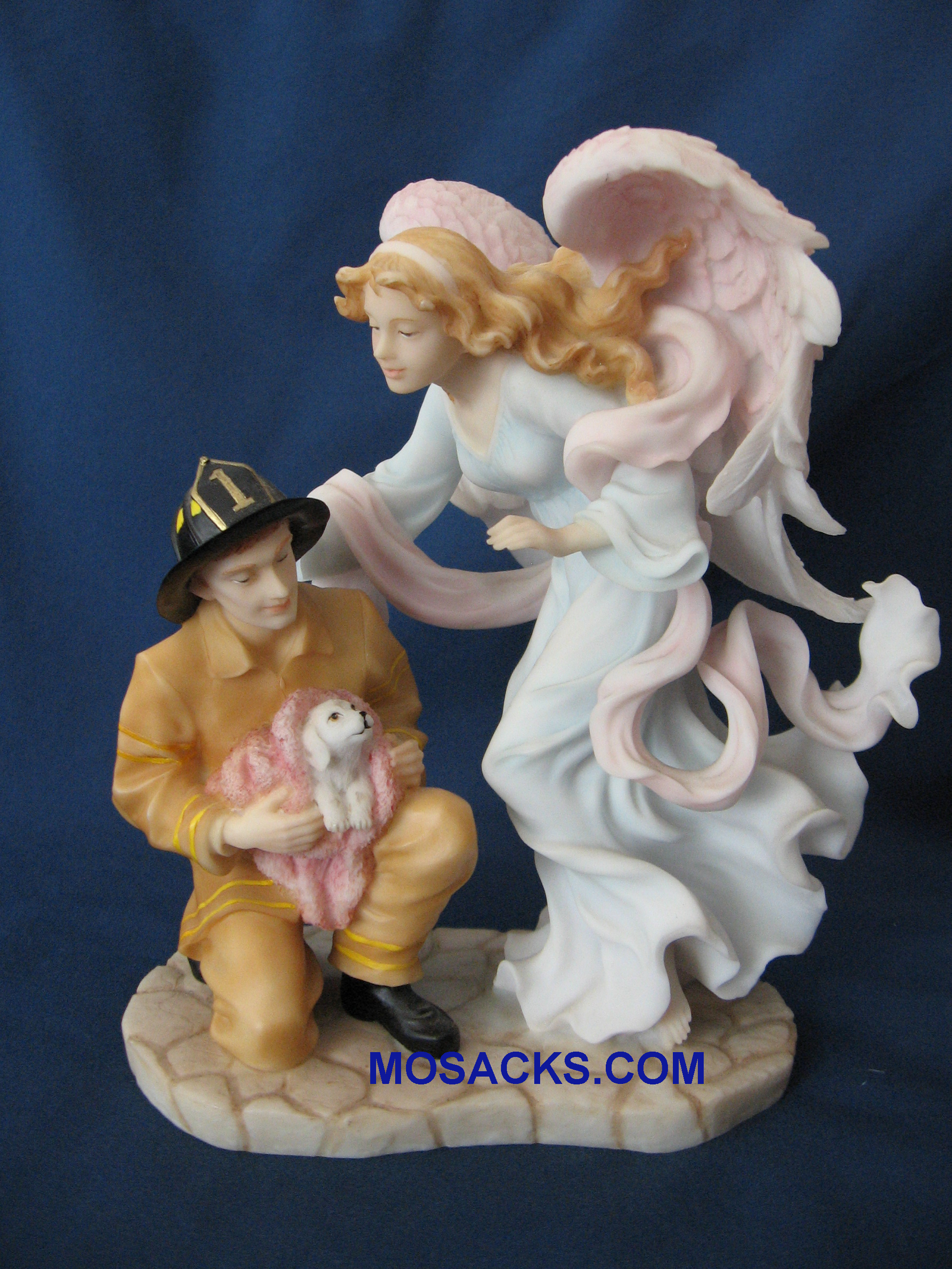 Seraphim Classics Angel Caring Touch Angel with Fireman 8" Collection 81775
