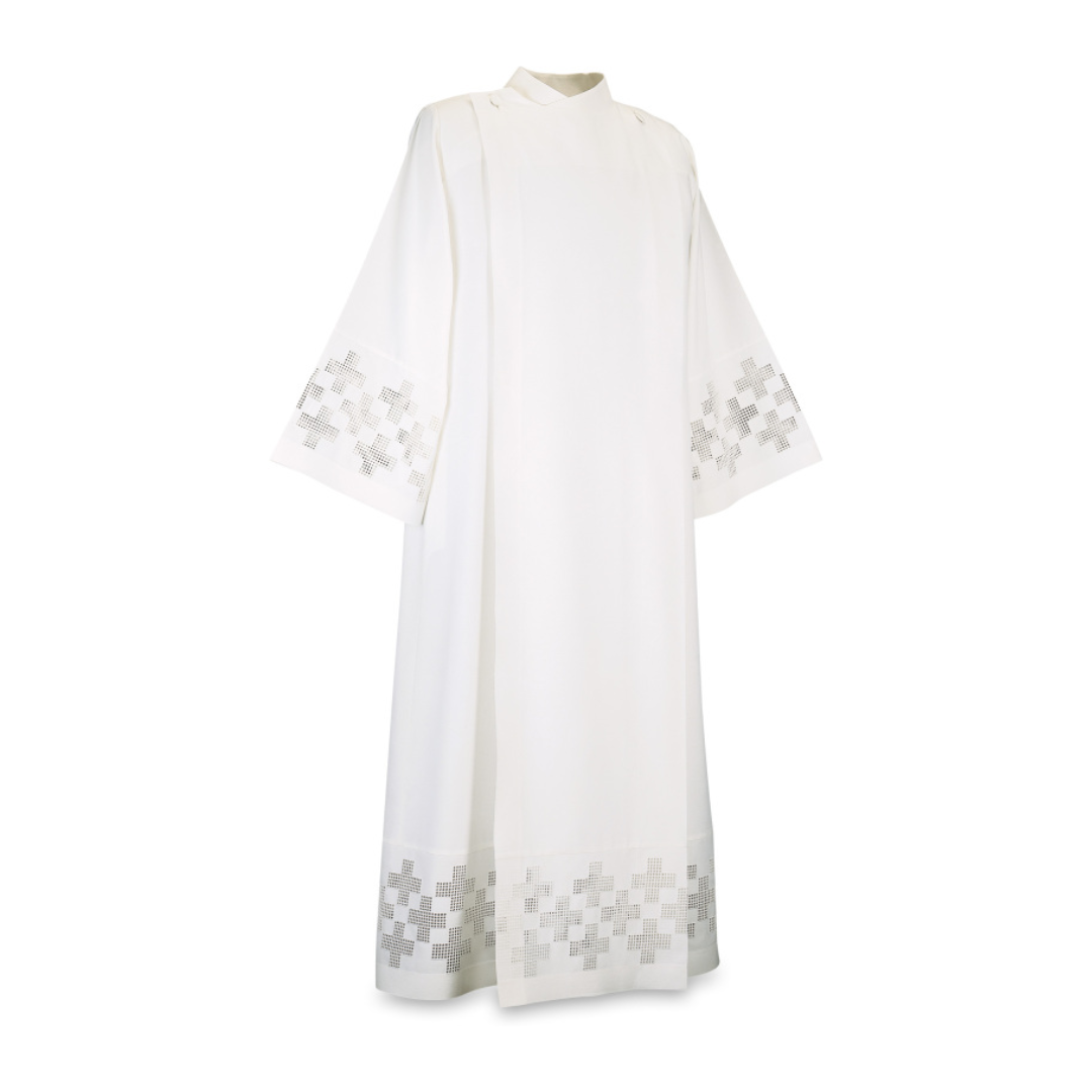 Slabbinck Alb with Embroidered Crosses in Terlenka Fabric