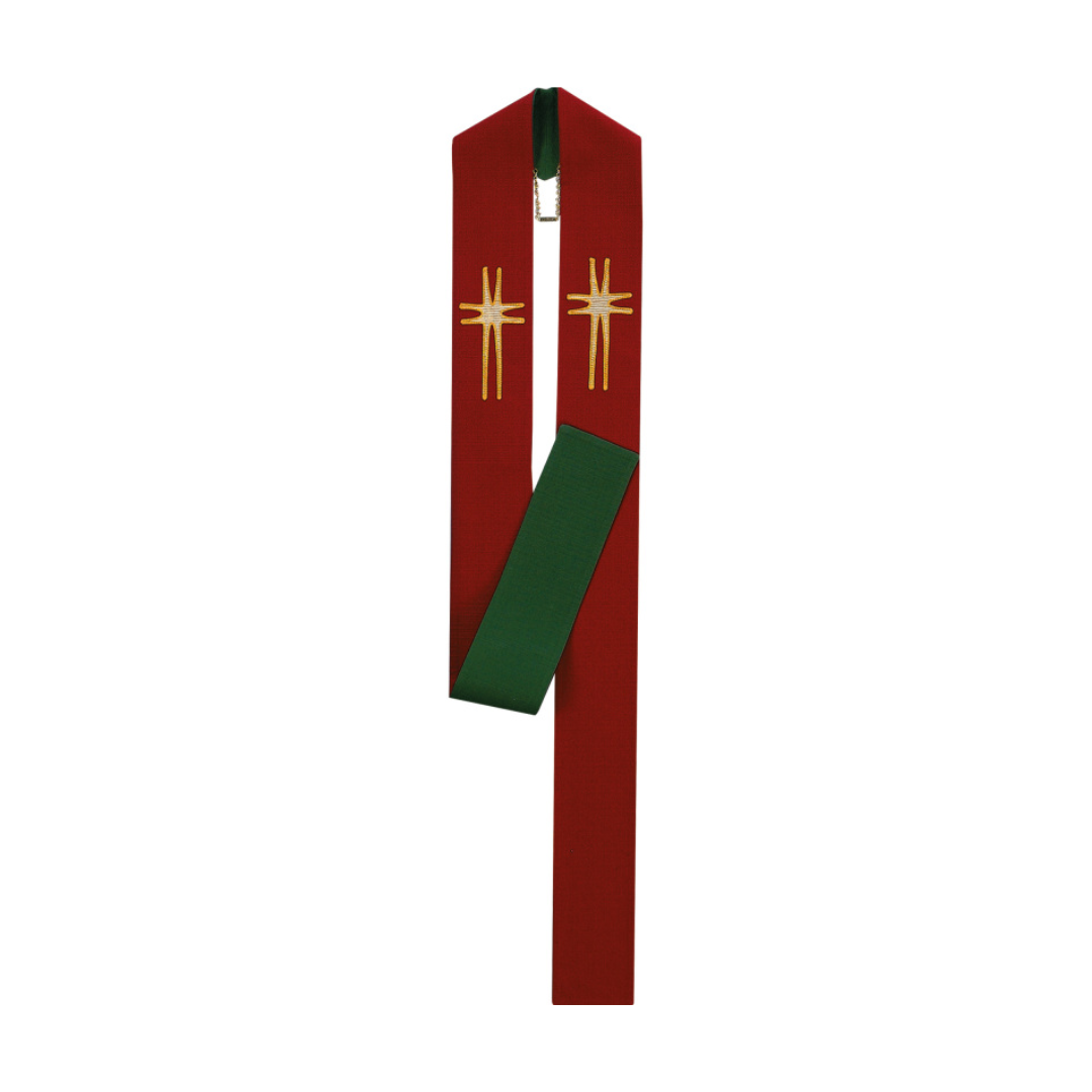 Slabbinck Overlay Stole - Reversible (Red/Green)