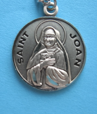 St. Joan Sterling Silver Medal, 18" S Chain, S-9747-18S